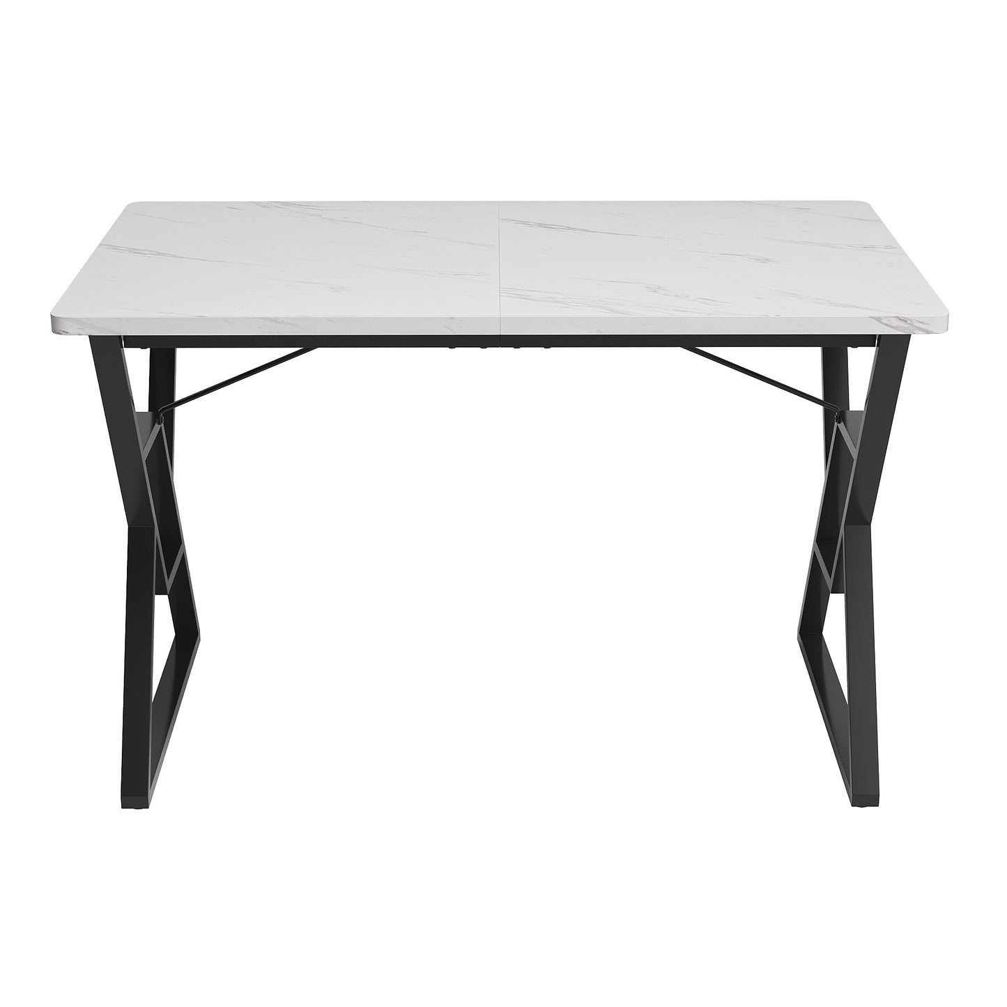 Modern Marble Dining Table-Metal Legs, Stable Frame, Suitable for Kitchen Dining Room