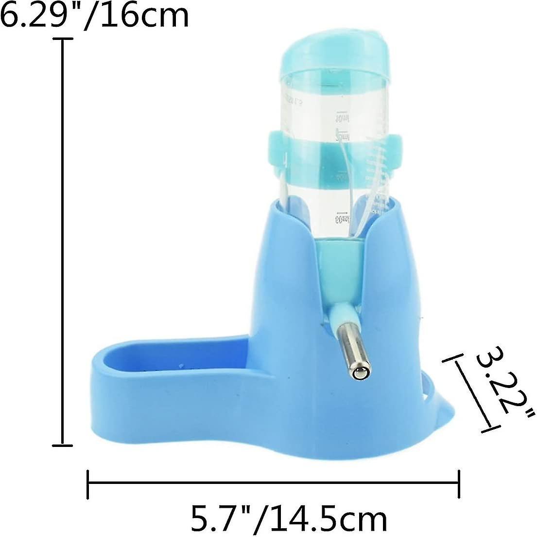 (Y)3 In 1 Hamster Hanging Water Bottle Pet Auto Dispenser With Base For Dwarf Hamster Mouse Rat Hedgehog (80ml, Blue) (shikai)