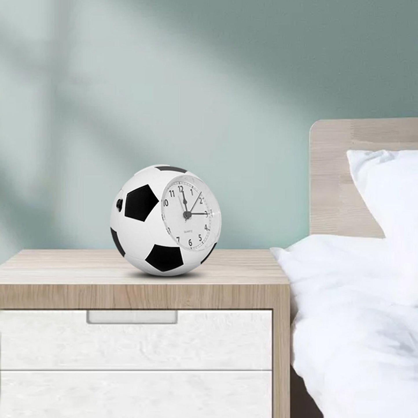 (Y)Boys Gift Creative Football Alarm Clock Desk Clock For Bedroom Home Decoration