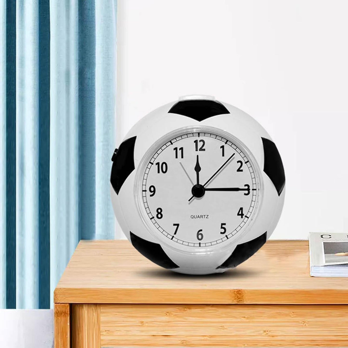 (Y)Boys Gift Creative Football Alarm Clock Desk Clock For Bedroom Home Decoration