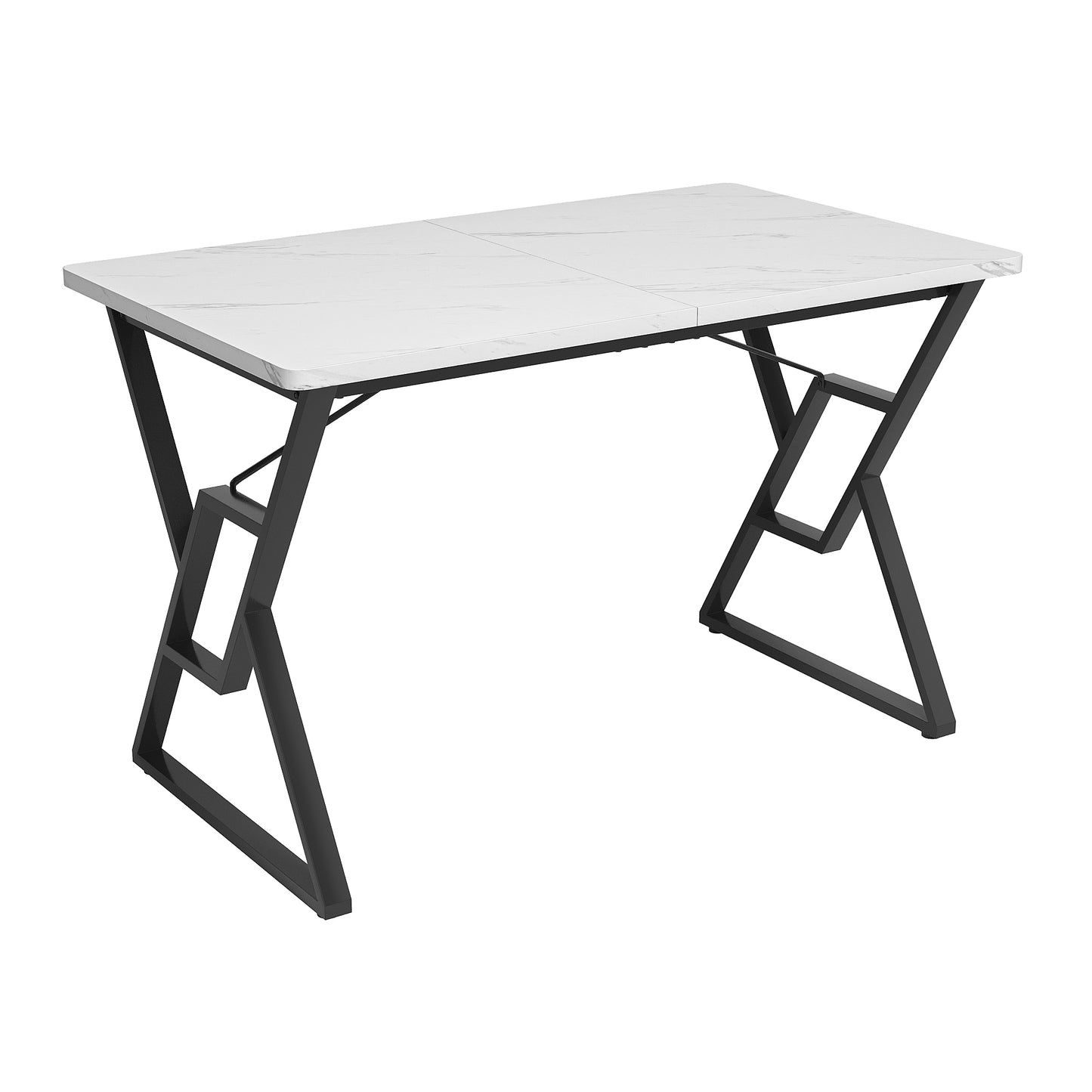 Modern Marble Dining Table-Metal Legs, Stable Frame, Suitable for Kitchen Dining Room