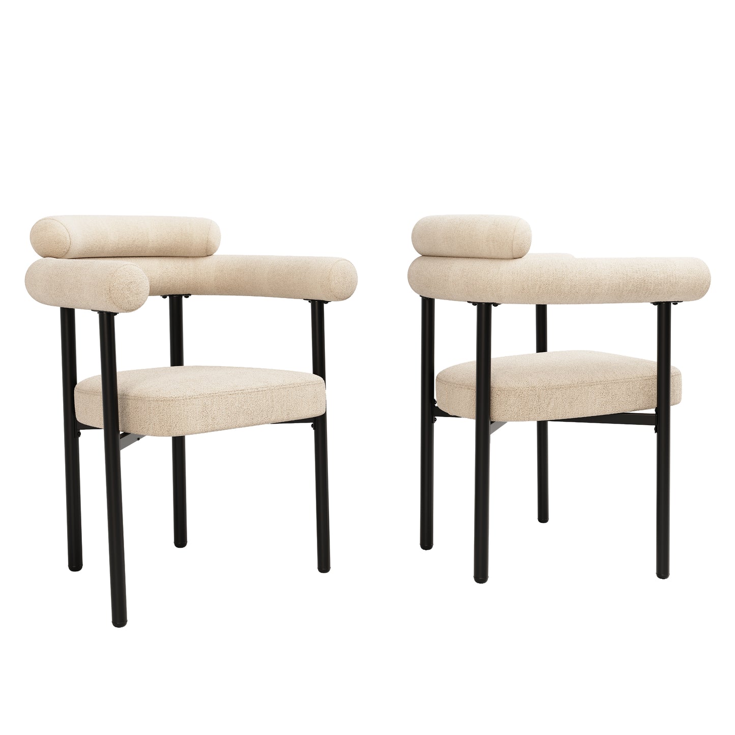 Versatile Cream Velvet Ring-Seat Chairs,Modern Comfort in Multiple Tones