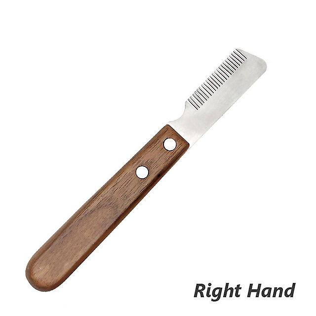 (Y)Professional Dog Stripping Knife, Dog Stripping Knife, Manual Stripping Knife for Border Terriers, Pet Grooming Tools, Ergonomic Wooden Handle