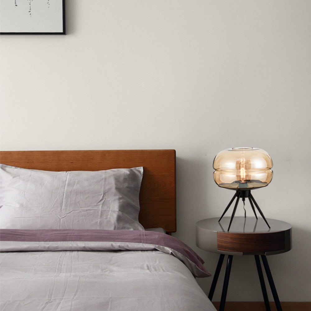 (Z)Glass Table Lamp with Modern and Simple Nordic Design, Ideal for a Bedroom, Reading Nook, or Office