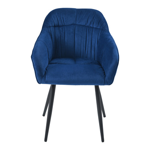 (p)Blue Velvet Upholstered Dining Chairs with Metal Legs - Stylish and Comfortable