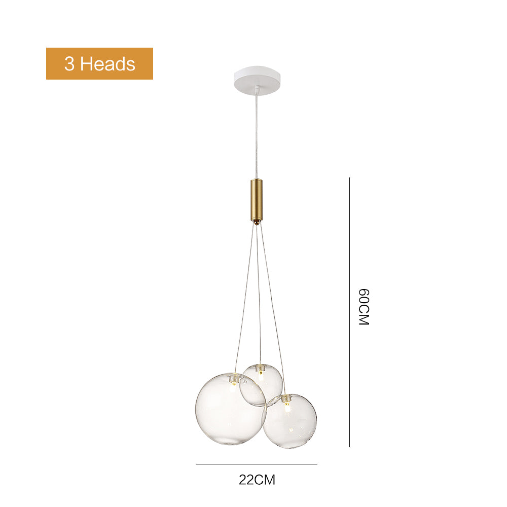 (M)Brass Globe Glass Pendant Light for Living Room/BedRoom