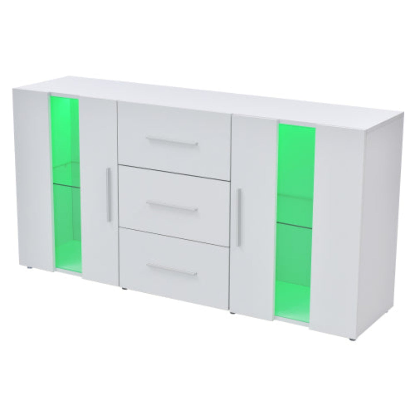 140cm LED-lit Sideboard,Storage Cabinet, Chest of Drawers, for Living Dining Room