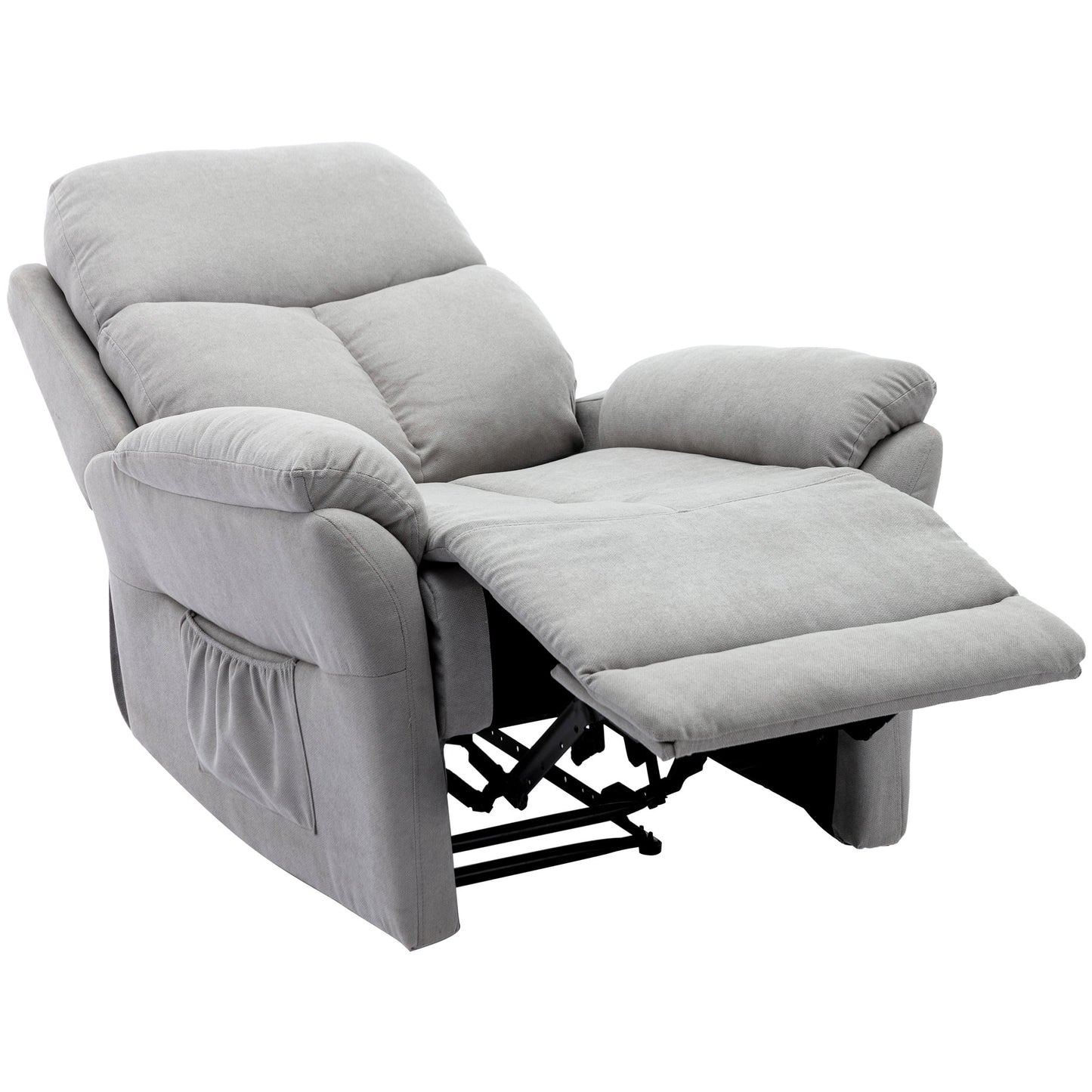 Fabric Armchair with Manual Lounger and Footrest - Comfort for Living Room