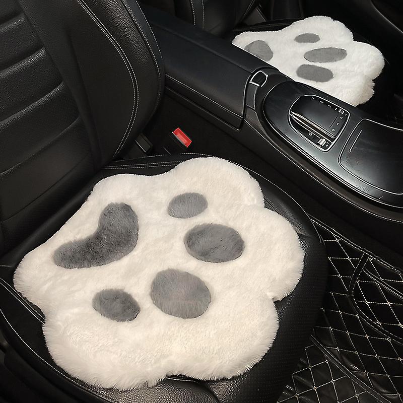 (Y)50x43cm Fluffy Plush Home Car Seat Cushion Cover Mat Cute Cat Claw Sofa Chair Pad Faux Rabbit Fur Seat Pad Car Interior Women