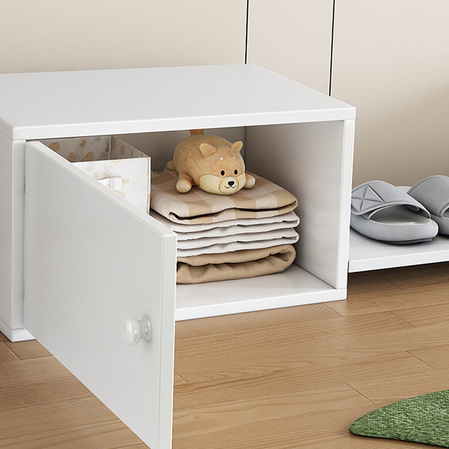 White Shoe Cabinet: Versatile Entrance Furniture with Bench & Multi-Use