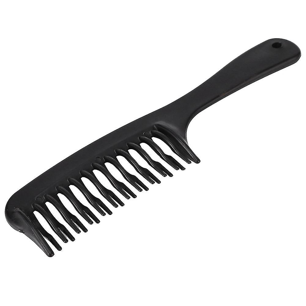 (Y)4x Black Double Row Tooth Detangler Hair Comb Shampoo Comb With Handle For Long Curly Wet Hair