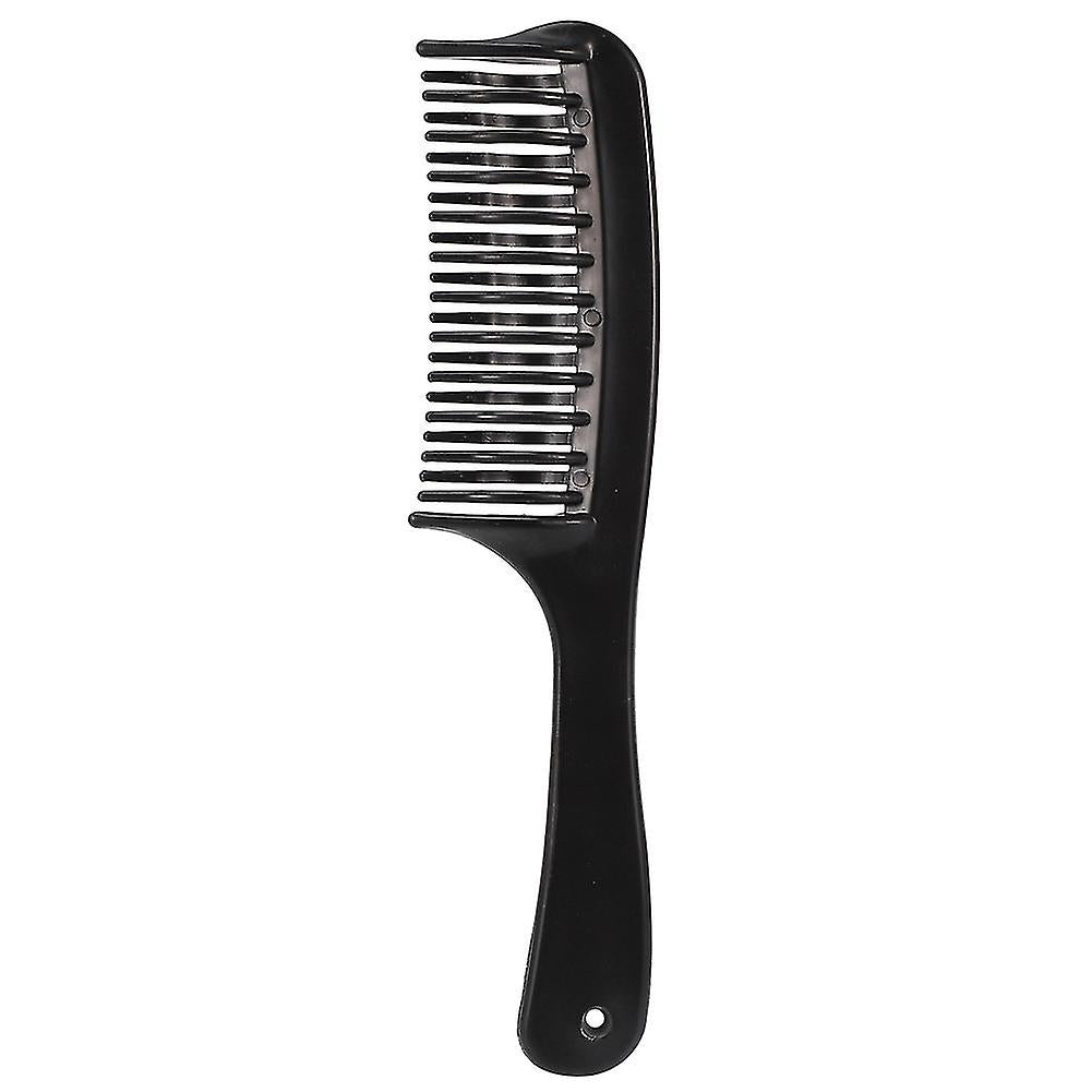 (Y)4x Black Double Row Tooth Detangler Hair Comb Shampoo Comb With Handle For Long Curly Wet Hair