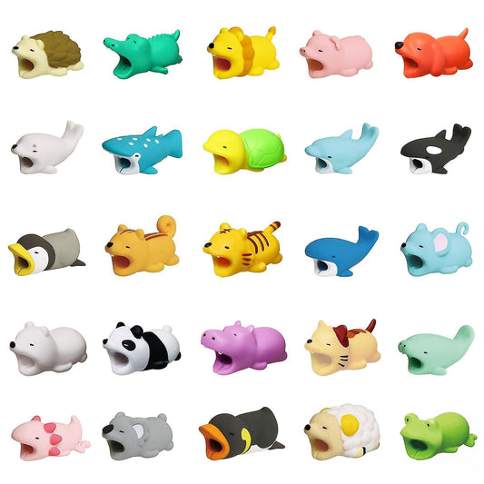 (Y)Phone Usb Charger Cable Protector,25pcs Animals Bite Charging Cable Savers For Phone, Tablets