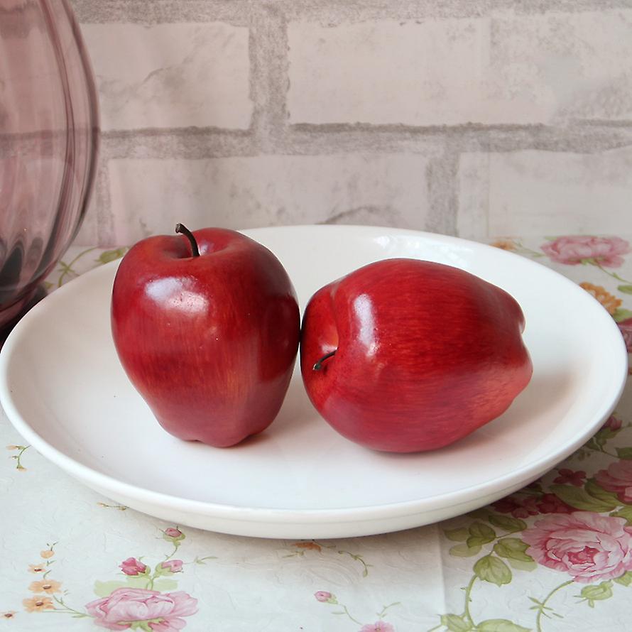 (Y)Artificial Apples Fake Fruits Red Delicious Apples For Decoration, Decorative Fruit, Faux Big Red Apples 8 Pcs