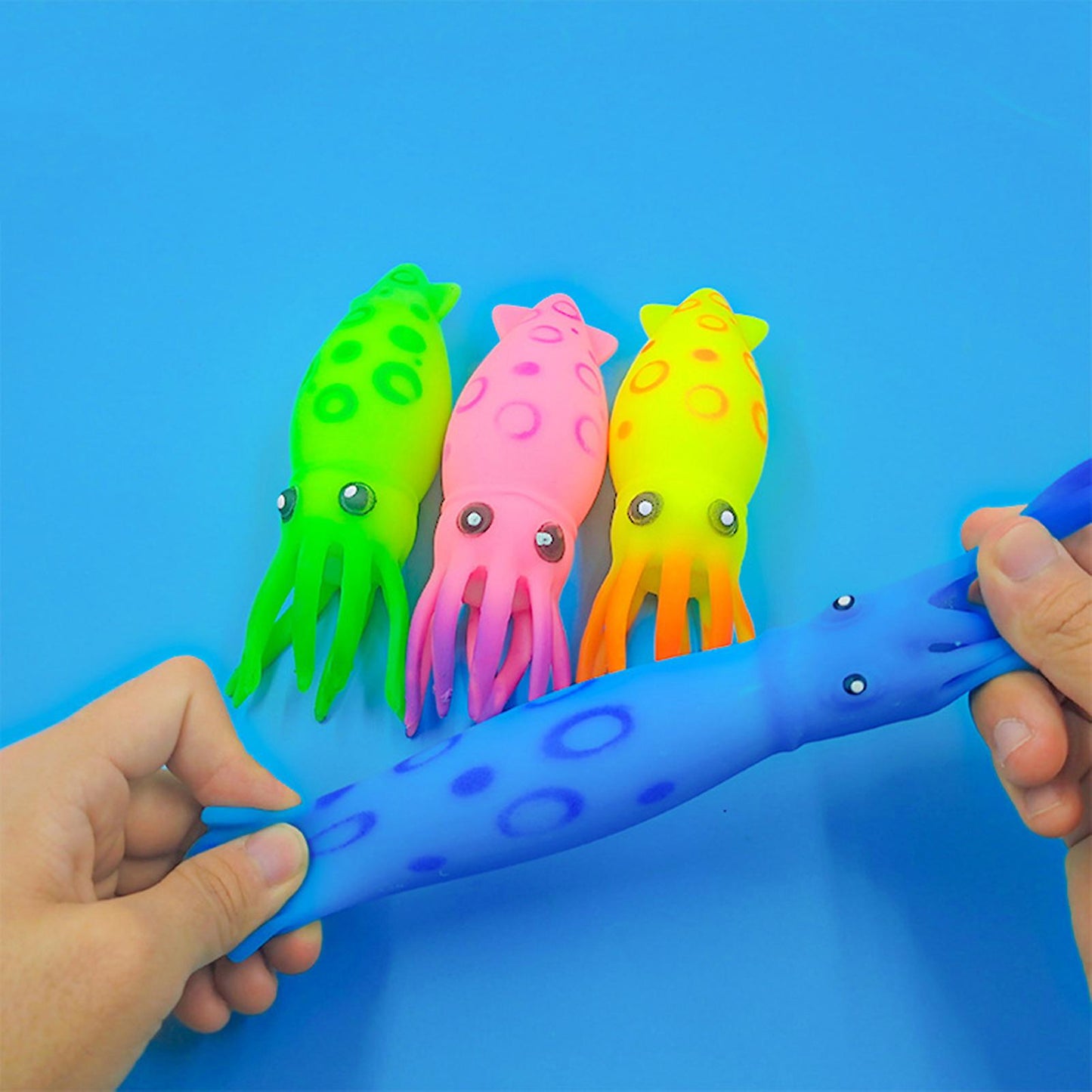 (Y)Farfi Stress Ball Cute High Elasticity Inkfish Shape Bright Color Squid Squeeze Stress Relief Fidget Sensory Toy Daily Use