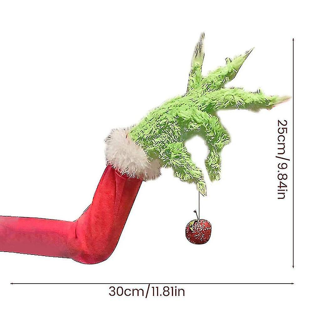 (Y)Christmas Party Decoration The Grinch Stole Christmas Tree Wreath Plush Hand Props