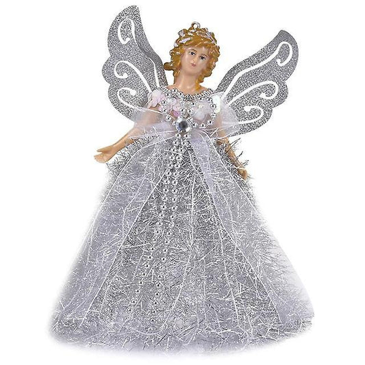 (Y)Mini Angel 2025 Princess Girls Christmas Tree Pendant With Silver Wings For Christmas Decorations Tree Ornament For Home