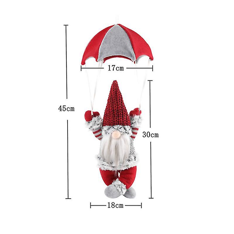 (Y)Christmas Skydiving Old Man Cloth Faceless Doll Xmas Decorations