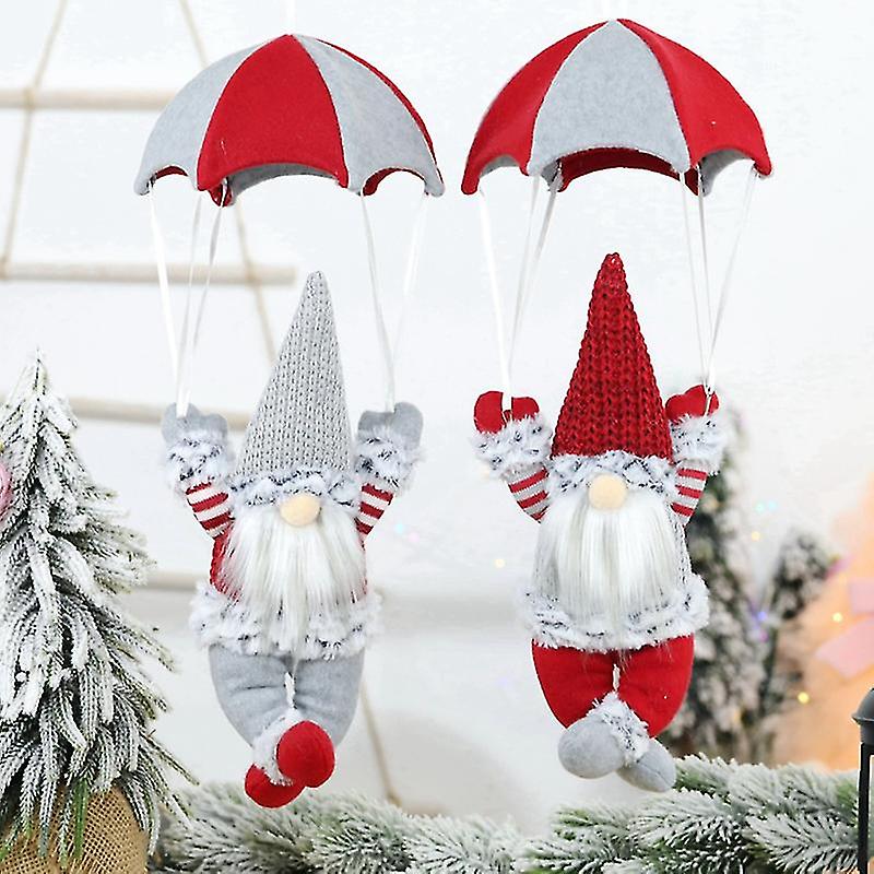 (Y)Christmas Skydiving Old Man Cloth Faceless Doll Xmas Decorations