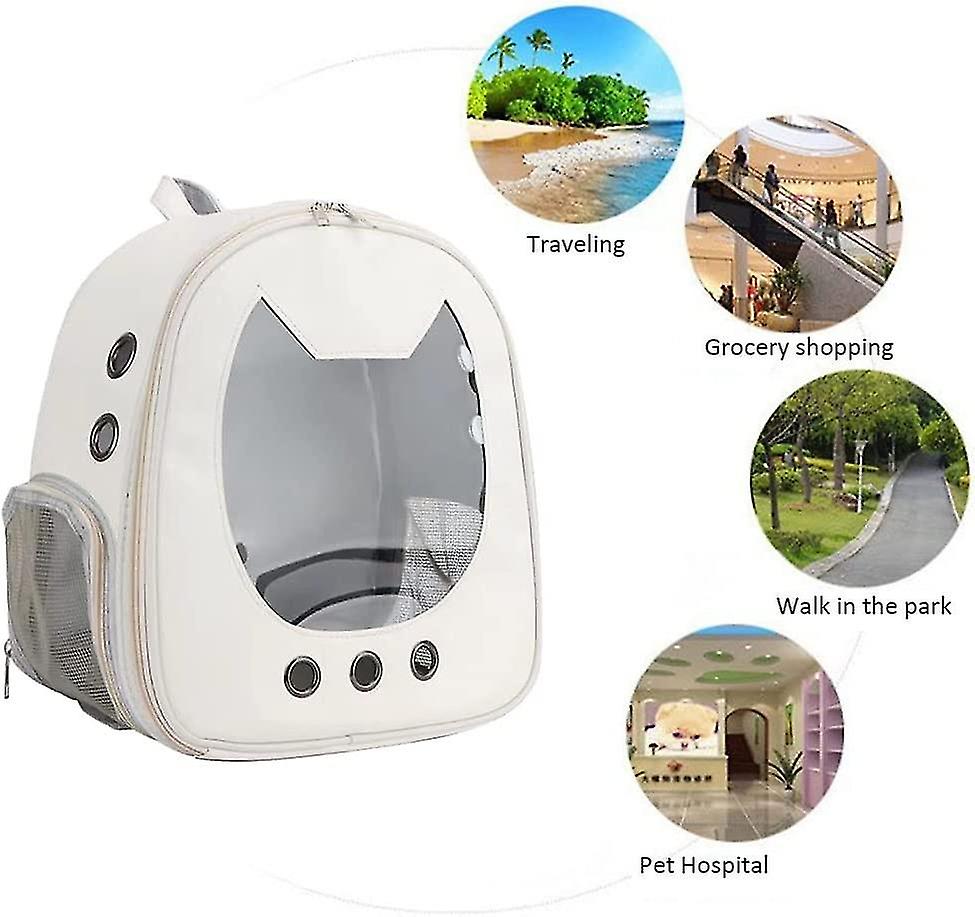 (Y)Cat and Dog Transport Bag, Transparent Pet Outdoor Travel Backpack, Portable Cat Travel Breathable Tote Bag