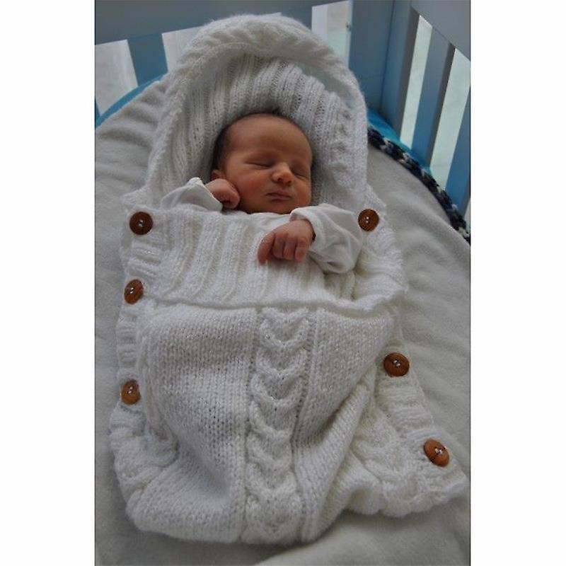 (Y)Gestrickter Babyschlafsack Wickeldecke Fr Kinderwagen Baby Fusack Mit Fleece Innen, Warme Tasche Strick Kuschelsack Fr Babys