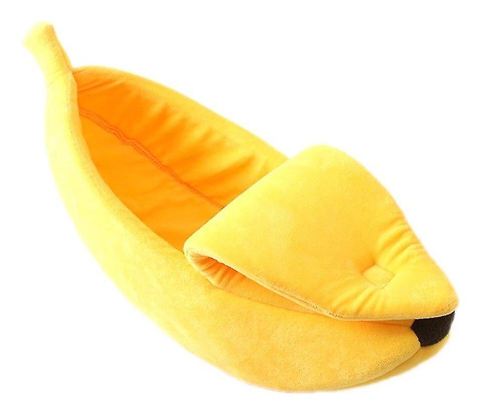 (Y)Banana Shaped Pet Cat House Cozy Cuddle Pillow (1pcs)