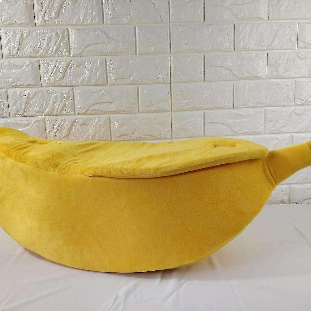 (Y)Banana Shaped Pet Cat House Cozy Cuddle Pillow (1pcs)