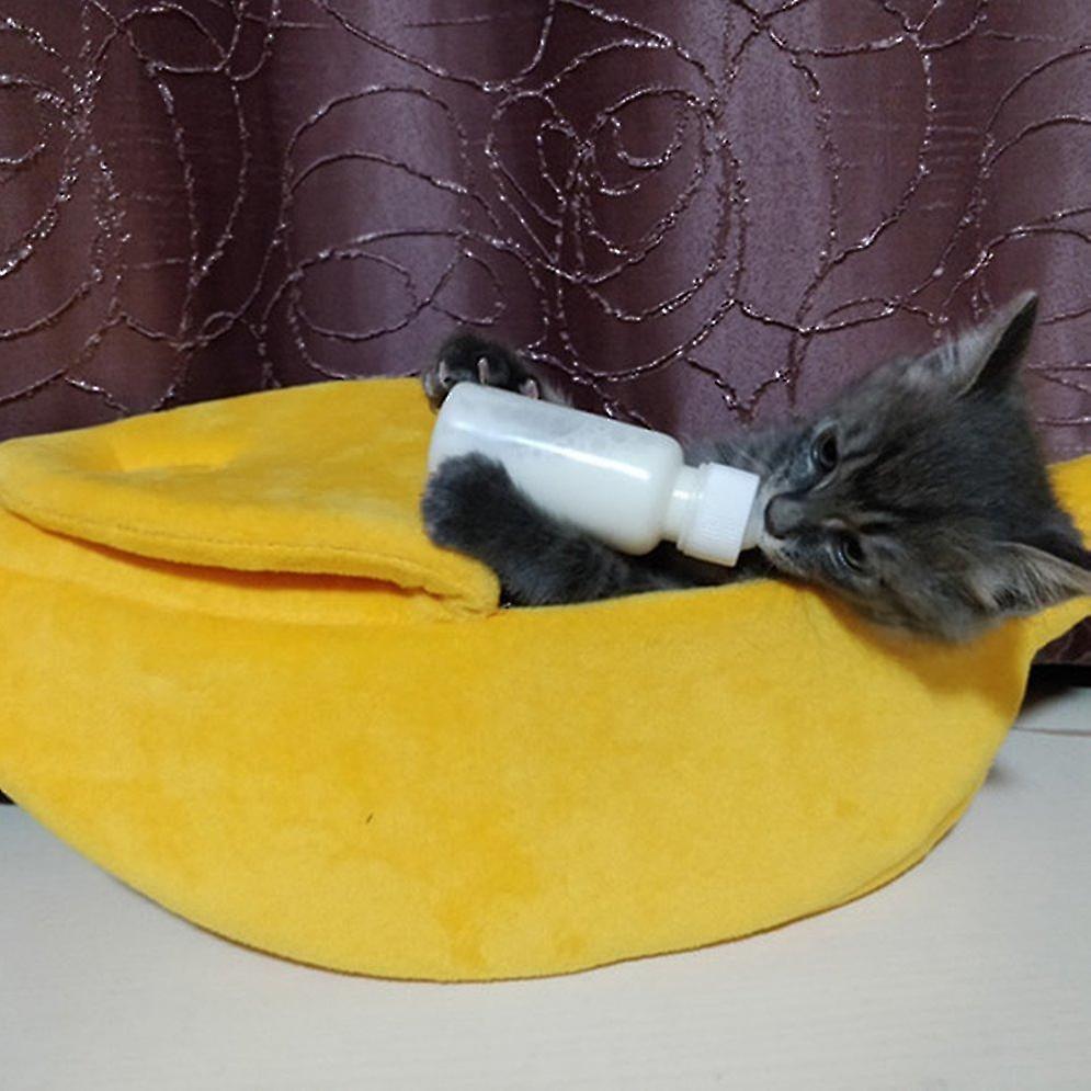 (Y)Banana Shaped Pet Cat House Cozy Cuddle Pillow (1pcs)