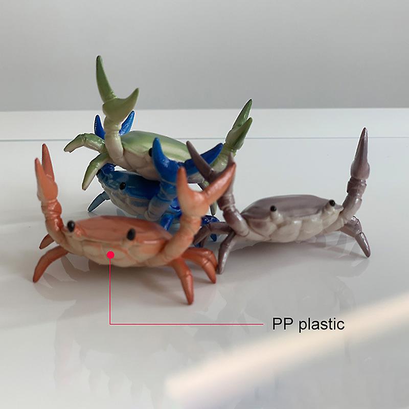 (Y)3pcs Creative Pen Holder Simulation Crab Shaped Pen Display Stand Pencil Holder Small Sea Animal Statue