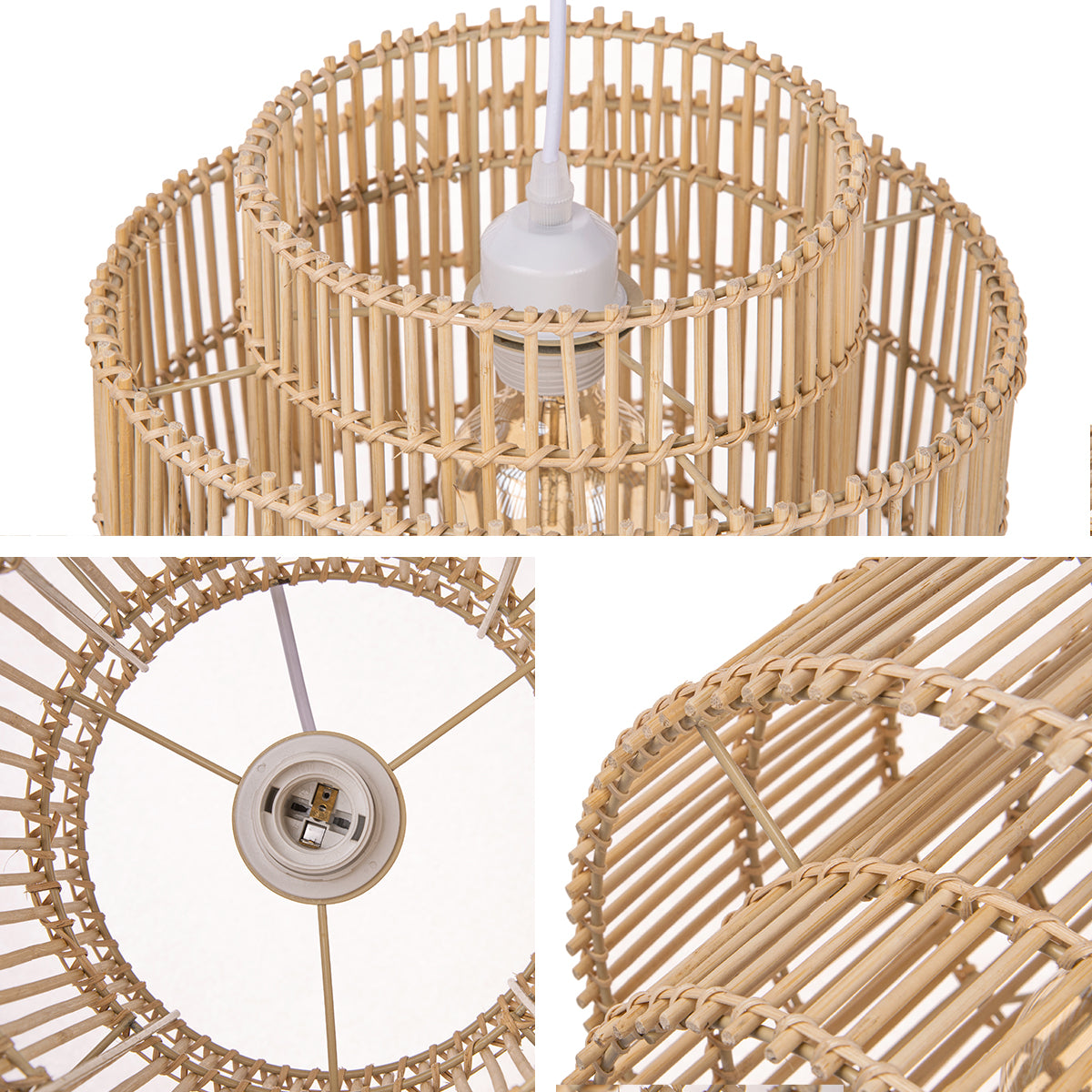 Arturesthome Boho Beach Woven Rattan Pendant Lights Handwoven Ceiling Pendant Light