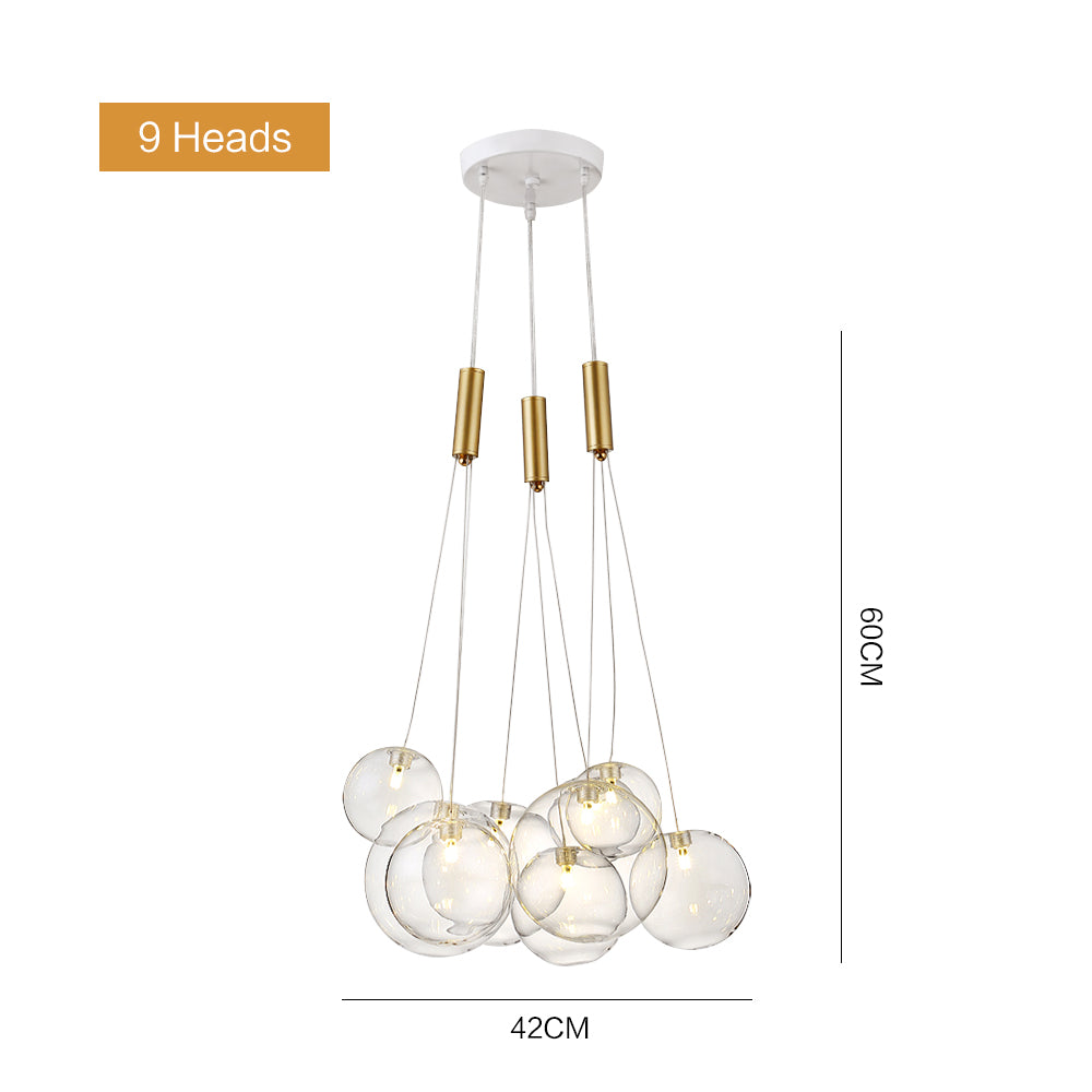 (M)Brass Globe Glass Pendant Light for Living Room/BedRoom