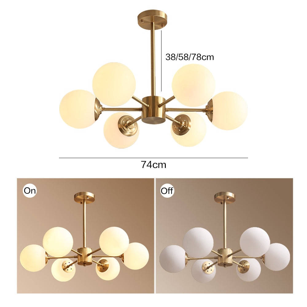 (M) Metal Pendant Lighting Glass Lighting Fixture for Living Room