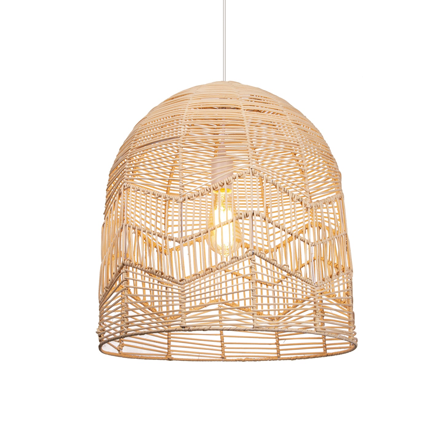 Dome Rattan Pendant Light Natural For Living Room