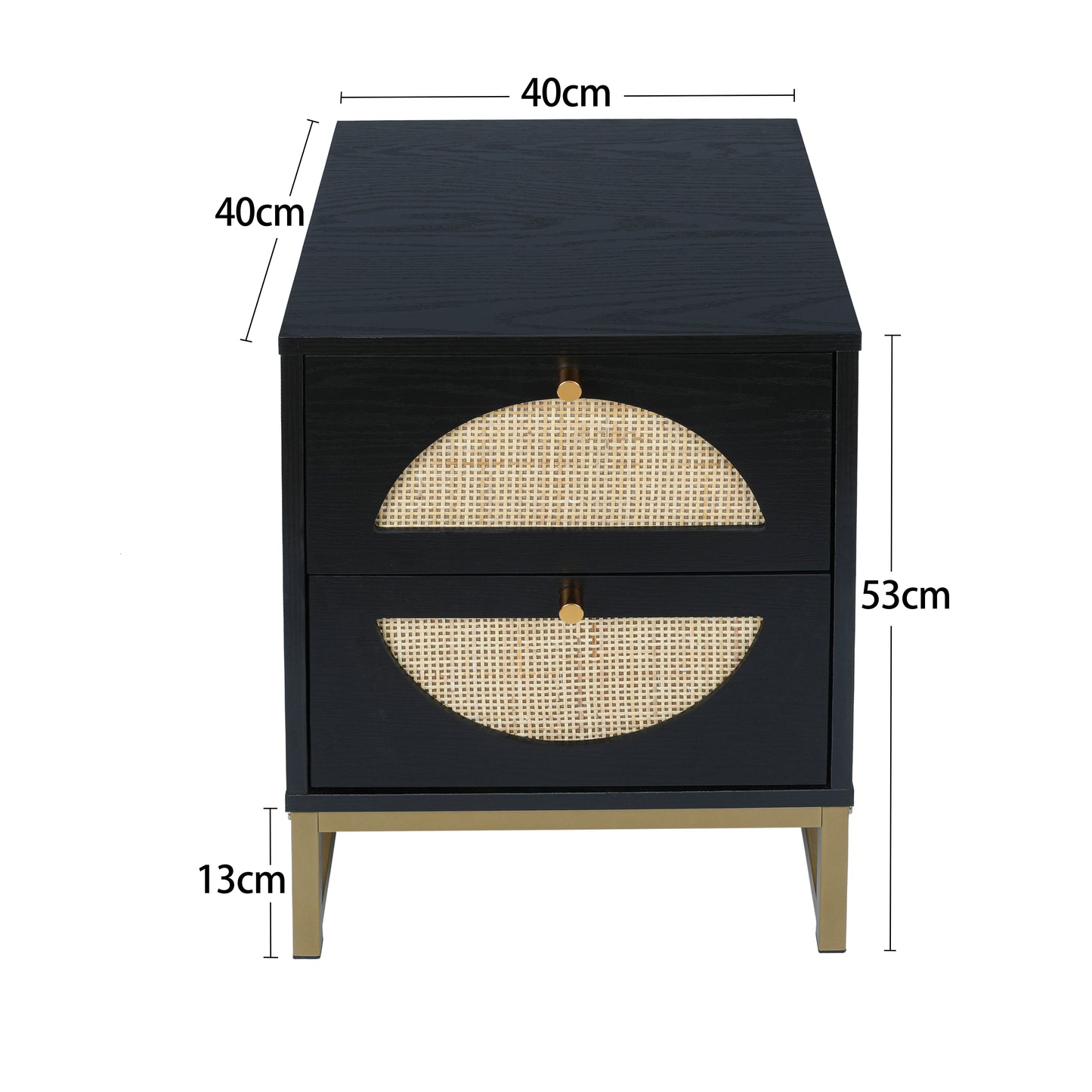 Stylish Bedside Table-Two Drawers, Semi-Circular Symmetry, Customizable Design