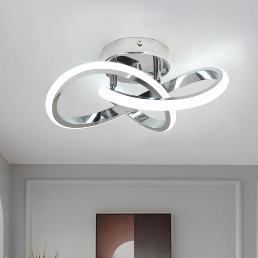 (Y)Hallway Light Acrylic Modern LED Ceiling Light Fixture Cool White 6000K Near Ceiling Light For Bedroom Bathroom Kitchen Balcony Corridor Stairway Aisle Light Curved Creative Design Ceiling Lights