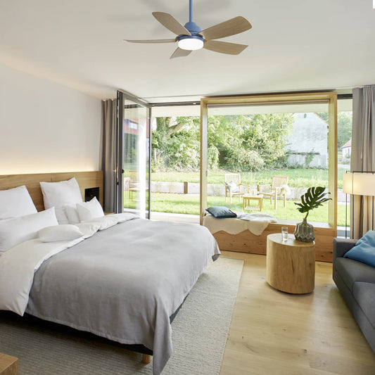 42 Inch Ceiling Fan with LED Light (22W), Remote Control & 5 ABS Blades for Bedroom, Living Room, Dining Room, Office