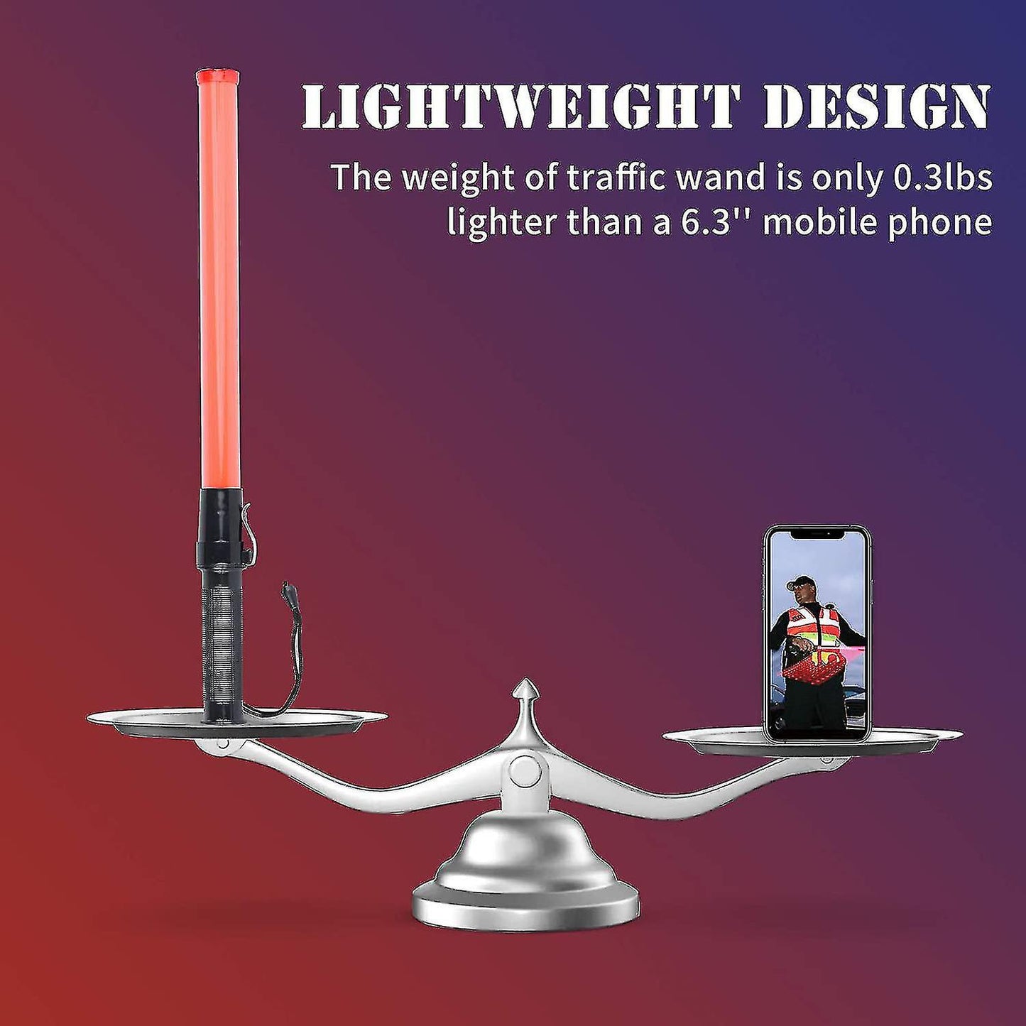 (Y)2pack 21inch Signal Traffic Safety Led Light Traffic Wands For Parking Guides