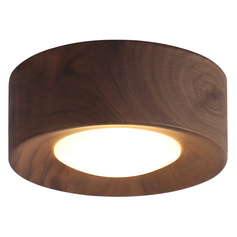 (M)Open-Mounted Downlight Embedded Living Room Ceiling Solid Wood Spotlight New Chinese Retro Corridor Aisle Light Entrance Light