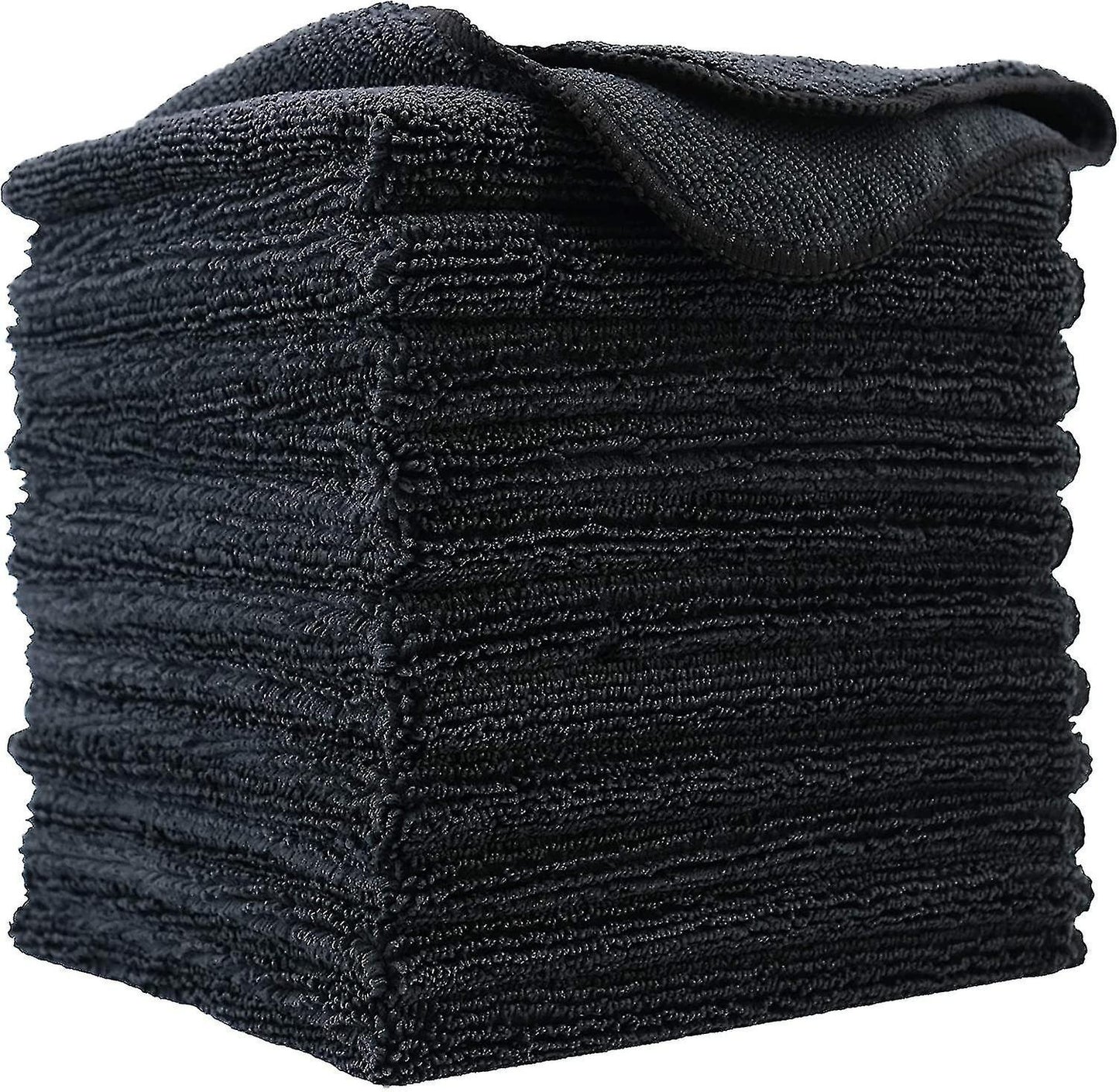 (Y)Premium Microfiber Cleaning Cloth, 30 X 30 Cm(12 Pack) (black)