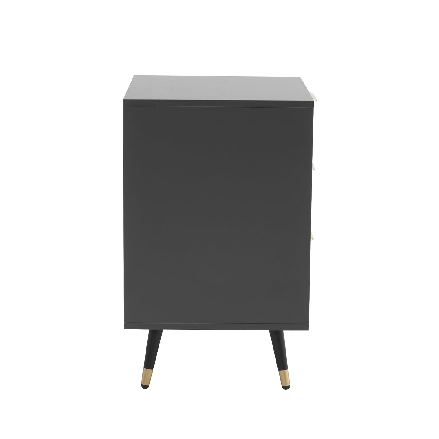 (Z)Elegant Grey and White Side Cabinet 45x40x65 cm - With 3 Drawers and Golden Accents Versatile and Safe Sideboard Side cabinet Sofa Table or Bedside Table