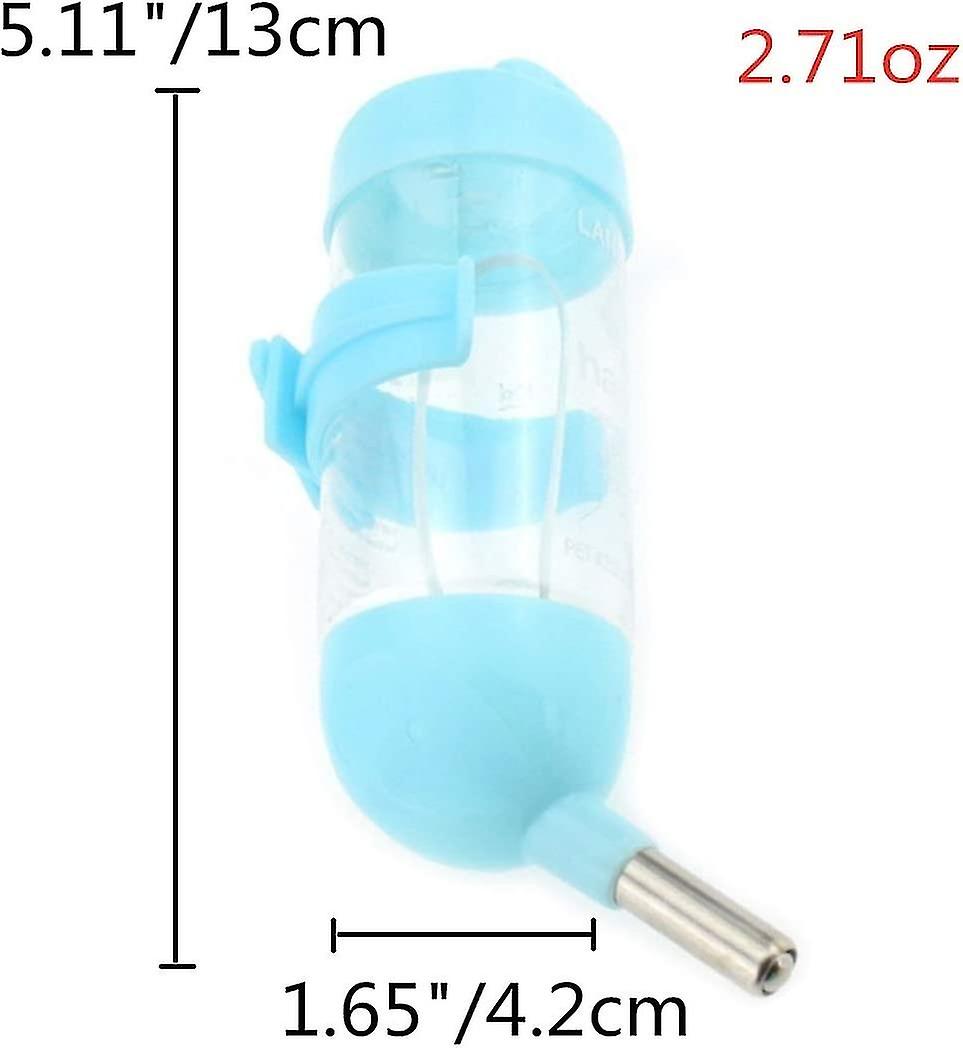 (Y)3 In 1 Hamster Hanging Water Bottle Pet Auto Dispenser With Base For Dwarf Hamster Mouse Rat Hedgehog (80ml, Blue) (shikai)