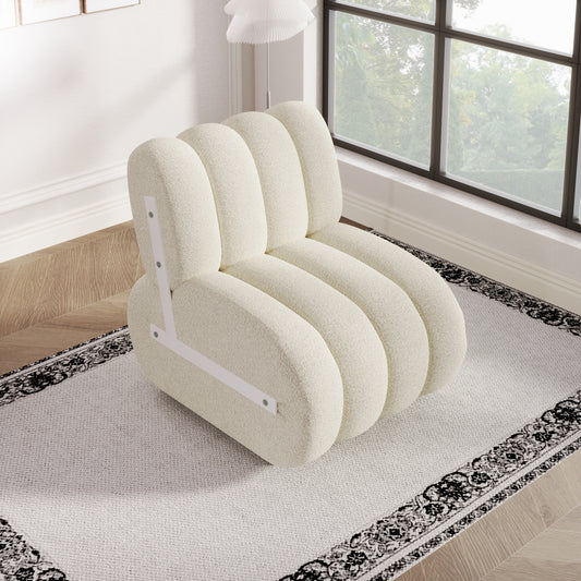 Modern Sherpa Upholstered Chair - Ergonomic Living Room Lounge Chair