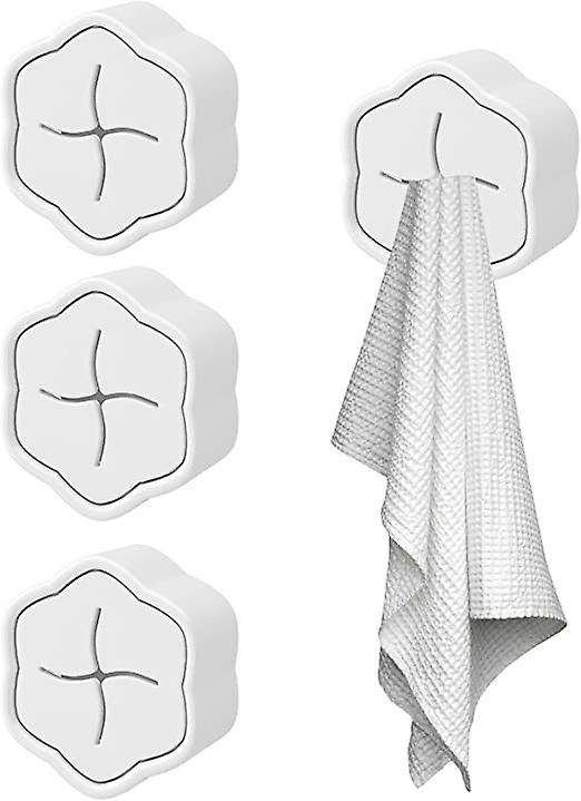 (Y)4 Pcs Tea Towel Hook, Kitchen Towel Hook, Adhesive Tea Towel Hook, Tea Towel Holder, Tea Towel Clip, Simple And Elegant Design-