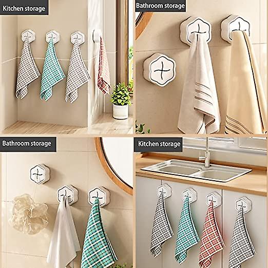 (Y)4 Pcs Tea Towel Hook, Kitchen Towel Hook, Adhesive Tea Towel Hook, Tea Towel Holder, Tea Towel Clip, Simple And Elegant Design-