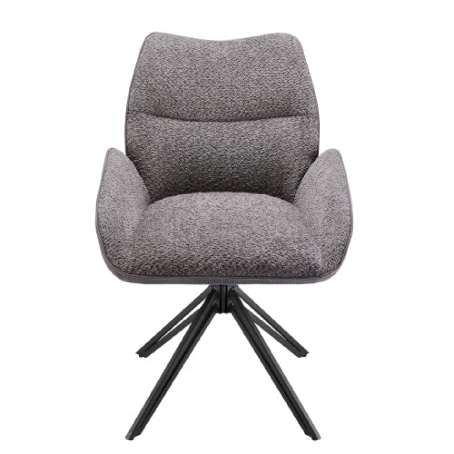 (p)Swivel Armchairs-Grey Sherpa Living Room Set with Wide Cushions and Iron Frame