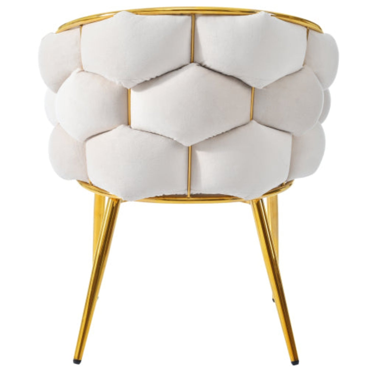 Beige Bubble Dining Chair,Gold Legs, Luxury Velvet, Gold Frame