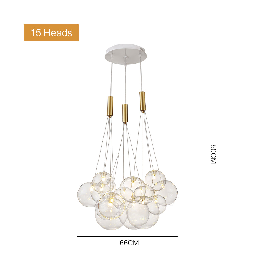 (M)Brass Globe Glass Pendant Light for Living Room/BedRoom