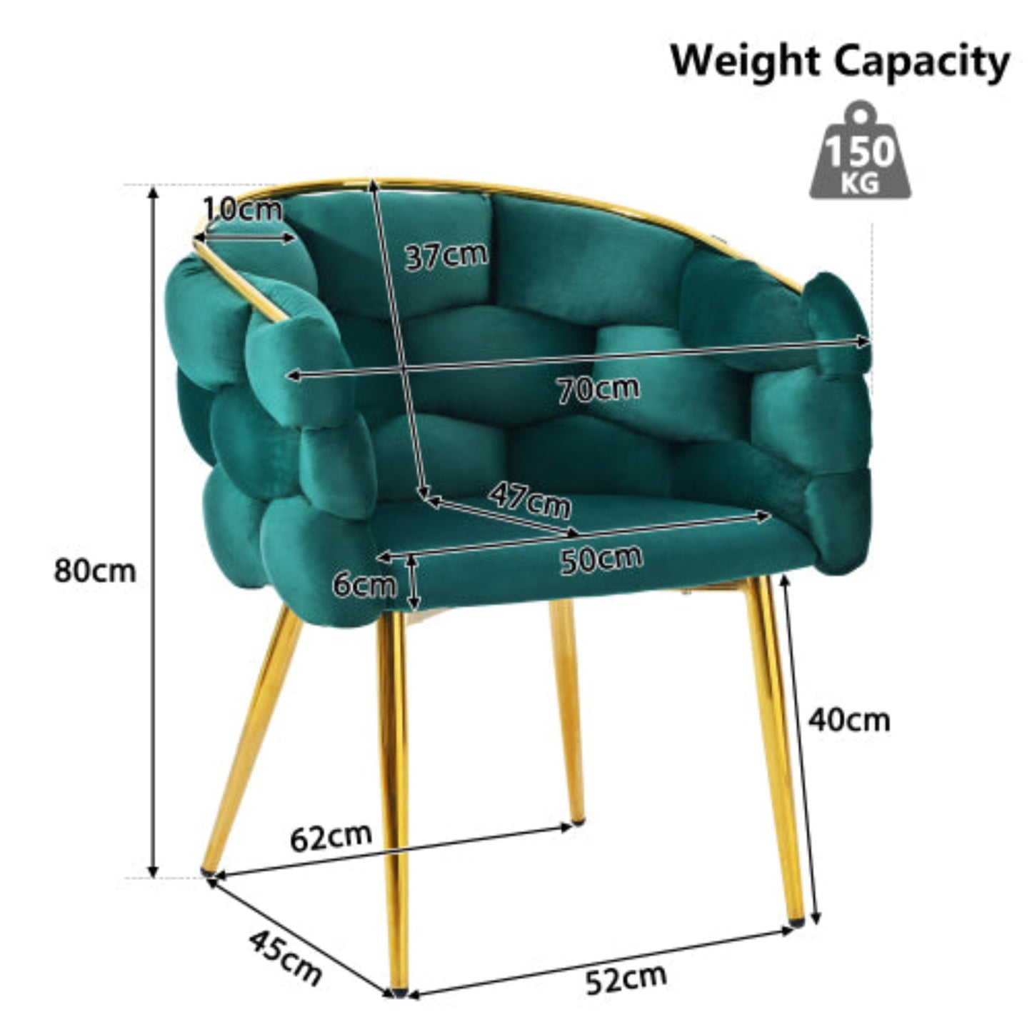 Green Velvet Bubble Chair,Luxury Living Dining, Gold Legs