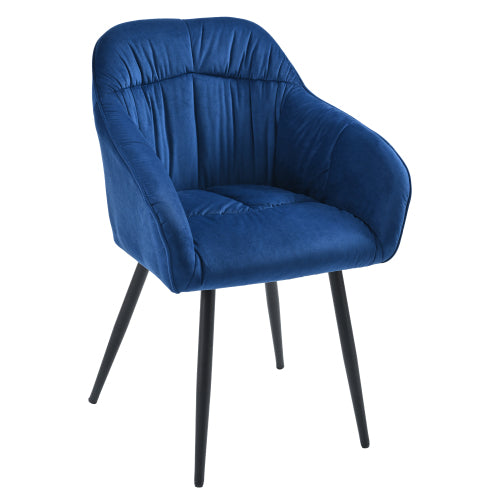 (p)Blue Velvet Upholstered Dining Chairs with Metal Legs - Stylish and Comfortable