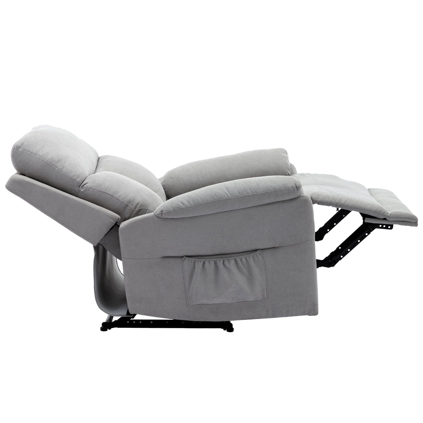 Fabric Armchair with Manual Lounger and Footrest - Comfort for Living Room